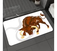 DALEXHM Alfombrilla de baño de Microfibra Alfombrilla para pies Alfombra de baño Super Absorbente Alfombra de baño,Tauro, Toro furioso Signo del zodíaco Astrología Icono Animal Cultura occide,40x60cm