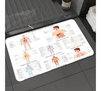 DALEXHM Alfombrilla de baño de microfibra Alfombrilla para pies Alfombra de baño Super Absorbente Alfombra de baño,Anatomía humana, diagrama completo de diferentes estructuras corporales de ó,60x100cm