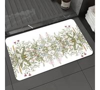 DALEXHM Alfombrilla de baño de Microfibra Alfombrilla para pies Alfombra de baño Super Absorbente Alfombra de baño,Flores, disposición simétrica de Plantas Silvestres.,40x60cm