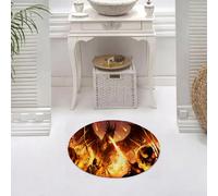 DALEXHM Alfombrilla de baño de Microfibra Alfombrilla para pies Alfombra de baño Super Absorbente Alfombra de baño,Un furioso dragón Negro destruye al ejército de los no Muertos con un alient,60x60cm