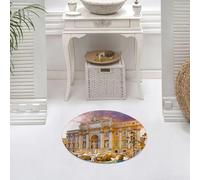 DALEXHM Alfombrilla de baño de Microfibra Alfombrilla para pies Alfombra de baño Super Absorbente Alfombra de baño,Fontana de Trevi Buena Suerte Historia del Mundo Arte y Arquitectura,60x60cm
