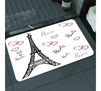 DALEXHM Alfombrilla de baño de Microfibra Alfombrilla para pies Alfombra de baño Super Absorbente Alfombra de baño,París Conjunto Torre Eiffel, Eiffel París Siempre es una Buena Idea Lugares,40x60cm
