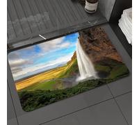 DALEXHM Alfombrilla de baño de Microfibra Alfombrilla para pies Alfombra de baño Super Absorbente Alfombra de baño,Seljalandsfoss es una de Las cascadas más Hermosas de Islandia. Se Encuentra,50x80cm