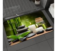 DALEXHM Alfombrilla de baño de Microfibra Alfombrilla para pies Alfombra de baño Super Absorbente Alfombra de baño,Piedras de Masaje Calientes combinadas con Velas y Aromas. Estampado de Pais,40x60cm