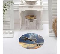 DALEXHM Alfombrilla de baño de Microfibra Alfombrilla para pies Alfombra de baño Super Absorbente Alfombra de baño,Avión, Misión de Mantenimiento de la Paz Jet Up tanacional,60x60cm