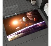 DALEXHM Alfombrilla de baño de Microfibra Alfombrilla para pies Alfombra de baño Super Absorbente Alfombra de baño,Conjunto de Galaxias, Tema Espacial, Vista Impresa de los Planetas Desde una,50x80cm