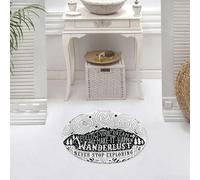 DALEXHM Alfombrilla de baño de Microfibra Alfombrilla para pies Alfombra de baño Super Absorbente Alfombra de baño,Aventura, Viaje y exploración temática Sigue tu sueño Cita Pasión por los Vi,60x60cm