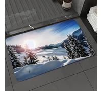 DALEXHM Alfombrilla de baño de Microfibra Alfombrilla para pies Alfombra de baño Super Absorbente Alfombra de baño,Paisajes nevados de Invierno, un paraíso Invernal Donde la Nieve Blanca y la,40x60cm