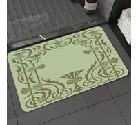 DALEXHM Alfombrilla de baño de Microfibra Alfombrilla para pies Alfombra de baño Super Absorbente Alfombra de baño,Marco botánico Art Nouveau con piñas, Estilo Antiguo, Inspirado en la Natura,50x80cm