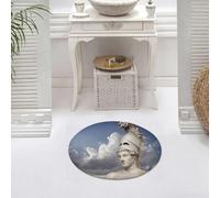 DALEXHM Alfombrilla de baño de Microfibra Alfombrilla para pies Alfombra de baño Super Absorbente Alfombra de baño,Antigua Grecia, Imagen de atmósfera Sagrada con Estatua de Casco,60x60cm