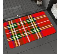 DALEXHM Alfombrilla de baño de Microfibra Alfombrilla para pies Alfombra de baño Super Absorbente Alfombra de baño,Abstracto de Cuadros Rojos Inspirado en la Cultura Occidental Europea tar1,40x60cm