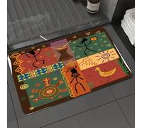 DALEXHM Alfombrilla de baño de Microfibra Alfombrilla para pies Alfombra de baño Super Absorbente Alfombra de baño,Patrón en la Danza de Estilo Africano Que representa a la Tribu,40x60cm