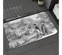 DALEXHM Alfombrilla de baño de Microfibra Alfombrilla para pies Alfombra de baño Super Absorbente Alfombra de baño,Boceto histórico Vintage de la Revolución Francesa con Napoleón y una Mujer,60x100cm