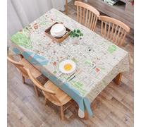 DALEXHM Mantel Mesa Rectangular 137x183 cm,Mapa, Plano de Las Calles de Barcelona, Parques, distritos, Atracciones, d,Durabilidad y Fácil Limpieza para tu Mesa - Mantel Hule Antimanchas e Impermeable