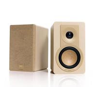 DALI KUPID - Altavoces de estantería pasivos de alta fidelidad pasivos de 2 vías con woofer de 4,5 pulgadas y tweeter de 1 pulgada, incluye soporte de pared (par), color blanco caramelo