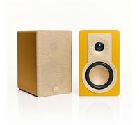 DALI KUPID - Altavoces de estantería pasivos de alta fidelidad pasivos de 2 vías con woofer de 4,5 pulgadas y tweeter de 1 pulgada, incluye soporte de pared (par), color amarillo dorado