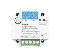 DALI Master - Regulador compacto DA-P, alimentador Bus 16 V CC 100 mA integrado, entrada 220 V, centralita para controladores y balastos DALI2, control con botón de memoria, unidireccional y