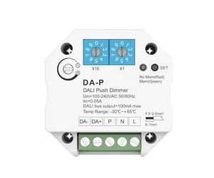 DALI Master - Regulador compacto DA-P, alimentador Bus 16 V CC 100 mA integrado, entrada 220 V, centralita para controladores y balastos DALI2, control con botón de memoria, unidireccional y
