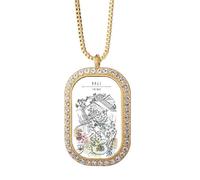 Dali Park Among Crowded Houses - Collar de porcelana con colgante de diamantes de cristal dorado