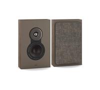 DALI SONIK ON-WALL - Altavoces de pared delgados (par) con cúpula de tejido de 29 mm, altavoz de graves Clarity Cone de 5¼″ con puerto SMC & Down-Firing Bass Reflex - nogal
