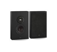 DALI SONIK ON-WALL - Altavoces de pared delgados (par) con cúpula de tejido de 29 mm, altavoz de graves Clarity Cone de 5¼″ con puerto SMC & Down-Firing Bass Reflex - Black Ash