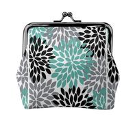 Dalia Flor Monedero Ligero Monedero Minimalista para Viajes y Viajes Diarios Negra Talla Única Art Deco, Negro , talla única, Art Deco