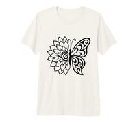 Dalia Media Mariposa Tribal Floral Ornamental Boho Line Art Camiseta Premium