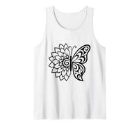 Dalia Media Mariposa Tribal Floral Ornamental Boho Line Art Camiseta sin Mangas