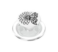 Dalia Media Mariposa Tribal Floral Ornamental Boho Line Art PopSockets PopGrip para MagSafe