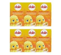 Dalin Jabón para Bebés con Extracto de Manzanilla, Pack de 6 Pastillas de 100g, Sin SLS