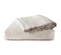 DALINA Colcha Multiusos Sofa,Manta Foulard,Plaid para Cama,Cubresofa Cubrecama,Comoda Practica y Suave. Poliester Algodón con Bordaje de Ondulado Camel 230X260CM