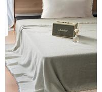 DALINA Colcha Multiusos Sofa,Manta Foulard,Plaid para Cama,Cubresofa Cubrecama,Comoda Practica y Suave. Poliester Algodón con Bordaje de Rombo Gris 230X260CM