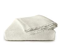 DALINA Colcha Multiusos Sofa,Manta Foulard,Plaid para Cama,Cubresofa Cubrecama,Comoda Practica y Suave. Poliester Algodón con Bordaje de Ondulado Beige 180X260CM