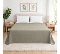 DALINA Sábana Plana para Cama 90, Sábana Encimera 100% Poliéster, Suave y Resistente, 160x245 cm, Color Taupe