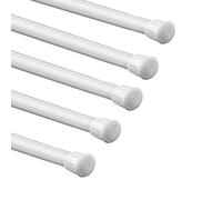 DALINA Textil - 5 Piezas Barra para Armario Extensible Barra Ajustable Varilla Cortina Extensible para Armario Cortina Bricolaje, 70-120cm Blanco