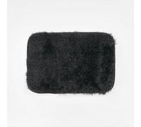 DALINA Textil Alfombra Decorativa de Pelo Largo Extra Suave -Alfombra Antideslizante para Salón Dormitorio Rectangular (50X80CM, Negro)