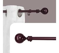 DALINA TEXTIL - Barra de Cortina Extensible Básica - Barra Cortinas Fina para Salón Dormitorio - Barra Cotina delgada, 19 mm, con extremos redondeados. Marrón 70-120CM
