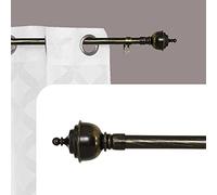 DALINA TEXTIL - Barras de Cortina Extensible 19mm - Barra Cortinas fina para Salón Dormitorio - Palos Cortinas Delgado (Negro y oro) Torre 70-120cm