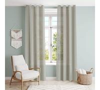 Dalina Textil - Cortina Translucido Liso para Ventana - Cortina con Ojales Poliéster Color Sólido para Salón Dormitorio 1 Pieza 140x260cm, Color Gris Perla.