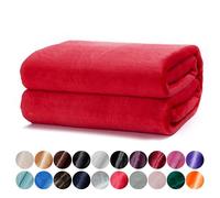 DALINA Textil - Manta para Sofá 160x220cm - Manta Cama 90, Sobrecama - Manta Terciopelo Ligera para Sofá, Cama, Viaje, Sala de Estar (Rojo NARANJADO)