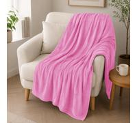 DALINA Textil - Manta para Sofá pequeña 130x160cm - Manta Terciopelo - Manta Ligera Franela para Sofá, Cama, Viaje, Sala de Estar (Fuxia)