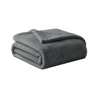 DALINA Textil - Manta para Sofá pequeña 130x160cm - Manta Terciopelo - Manta Ligera Franela para Sofá, Cama, Viaje, Sala de Estar (Gris Oscuro)