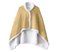 DALINA Textil - Manta Poncho de Invierno Frazada Forro Polar, Suave, Cálida, Capa con Botones Acogedora Manta Térmica, Manta Poncho Franela con Borrego 100x140cm