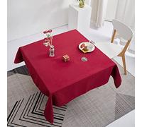 DALINA Textil - Mantel de Mesa Antimanchas Cuadrado de Poliéster, Mantel Liso Impermeable, Lavable (140x140 CM,Granate)