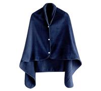 DALINA Textil - Poncho de Invierno con Manta de Forro Polar, Suave y Cálida, Capa con Botones Acogedora Térmica, Franela 100x140cm