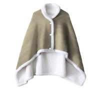 DALINA Textil - Poncho de Invierno Forro Polar, Suave, Cálida Manta Capa Con Botones Acogedora Térmica, Franela Con Borrego 100x140cm