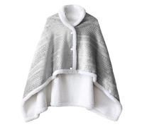 DALINA Textil - Poncho de Invierno Forro Polar, Suave, Cálida Manta Capa Con Botones Acogedora Térmica, Franela Con Borrego 100x140cm
