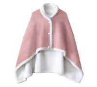 DALINA Textil - Poncho de Invierno Forro Polar, Suave, Cálida Manta Capa Con Botones, Térmica, Franela Con Borrego 100x140cm