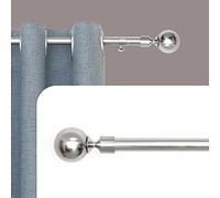DALINA TEXTIL S.L - Barra de Cortina Extensible Básica - Barra Cortinas Fina para Salón Dormitorio - Barra Cotina delgada, 19 mm, con extremos redondeados. Plata 120-210CM