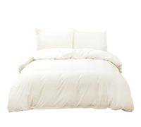 DALINA TEXTIL S.L Fundas Nórdicas Cama 135CM 4 Piezas - Fundas Poliéster Nórdico 210x220cm con 2 Fundas de Almohada 45x70cm y Bajera Ajustable 135x190x20cm, Patrón Moderna de Poliéster - Beige